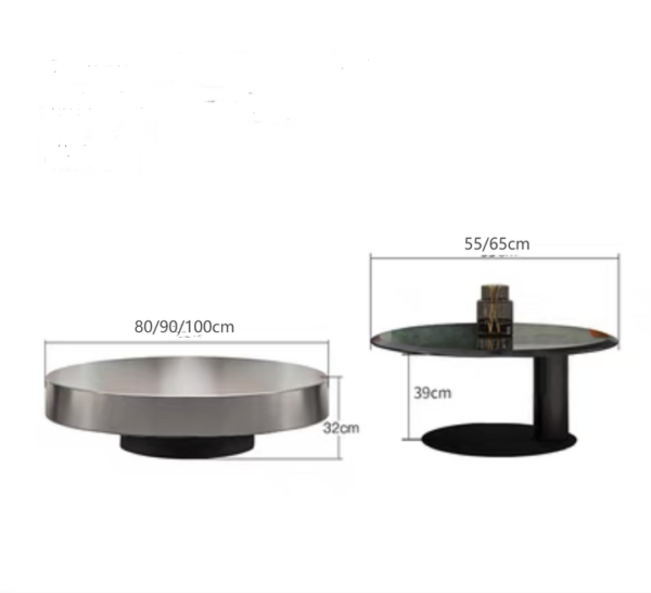 RC-black dark grey nested coffee table set