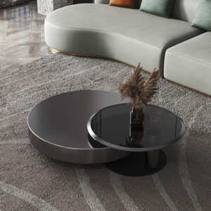 RC-black dark grey nested coffee table set